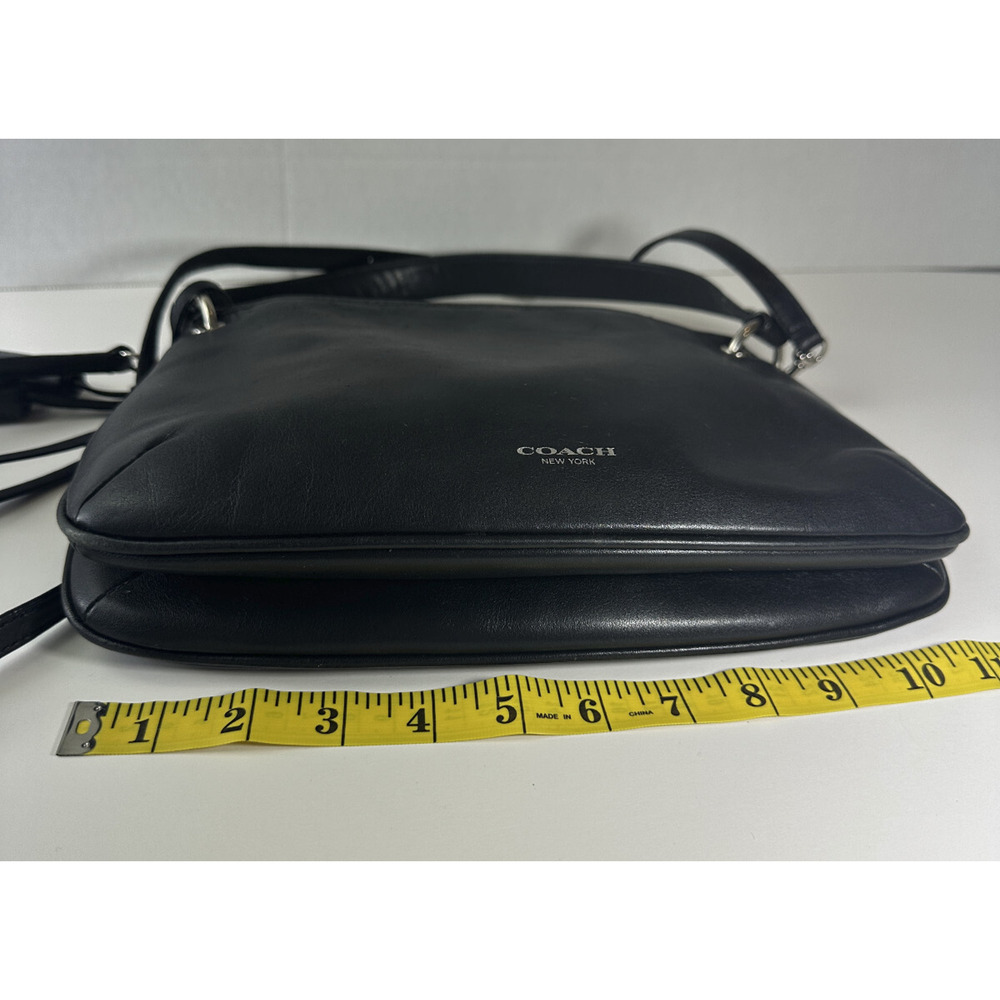 *Flawed* Coach Legacy Leather Double Gusset Crossbody Bag Black Leather 26601 - Picture 15 of 16